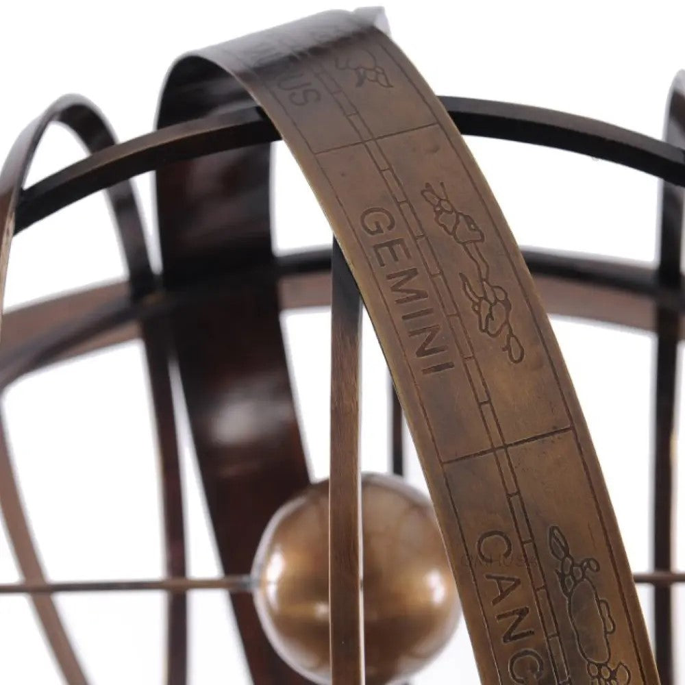 Brass Armillary With Wood Stand