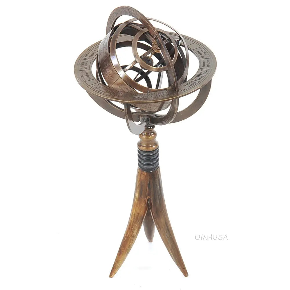 Brass Armillary On Horn Stand