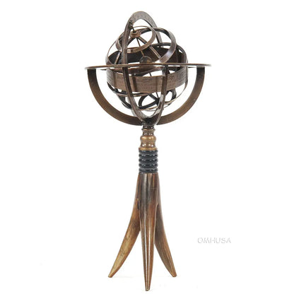 Brass Armillary On Horn Stand