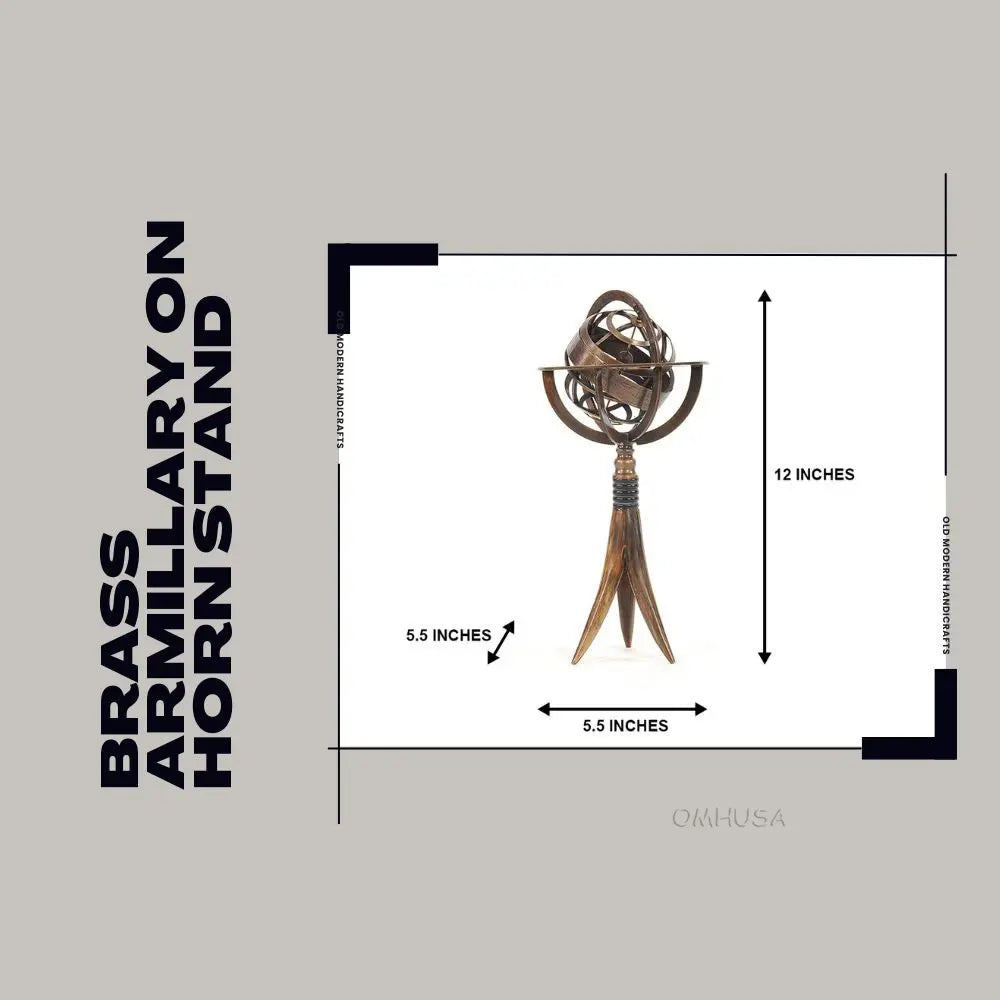 Brass Armillary On Horn Stand