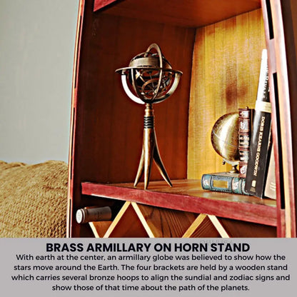 Brass Armillary On Horn Stand