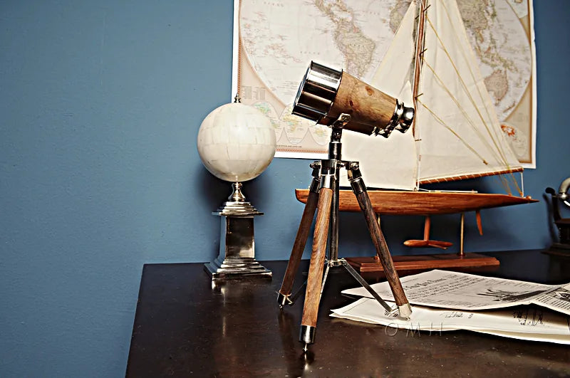 Globe en Os avec Base en Aluminium