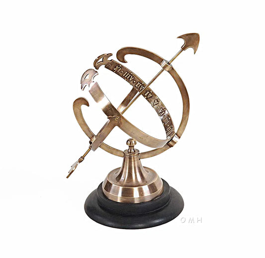 Brass Armillary On Wooden Base