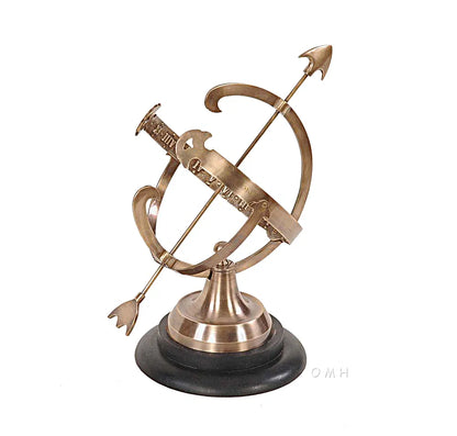 Sphère Armillaire en Laiton sur Socle en Bois