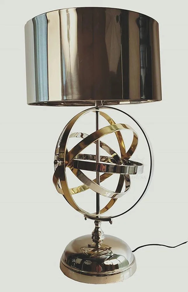 Lampe de table sphérique en aluminium
