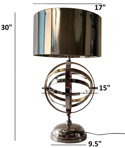 Lampe de table sphérique en aluminium