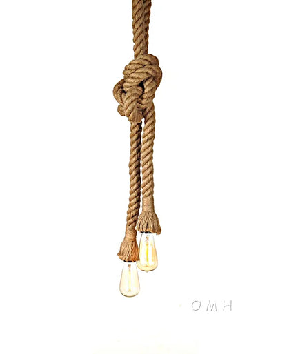 Rope Pendant Lamp - Two Bulbs