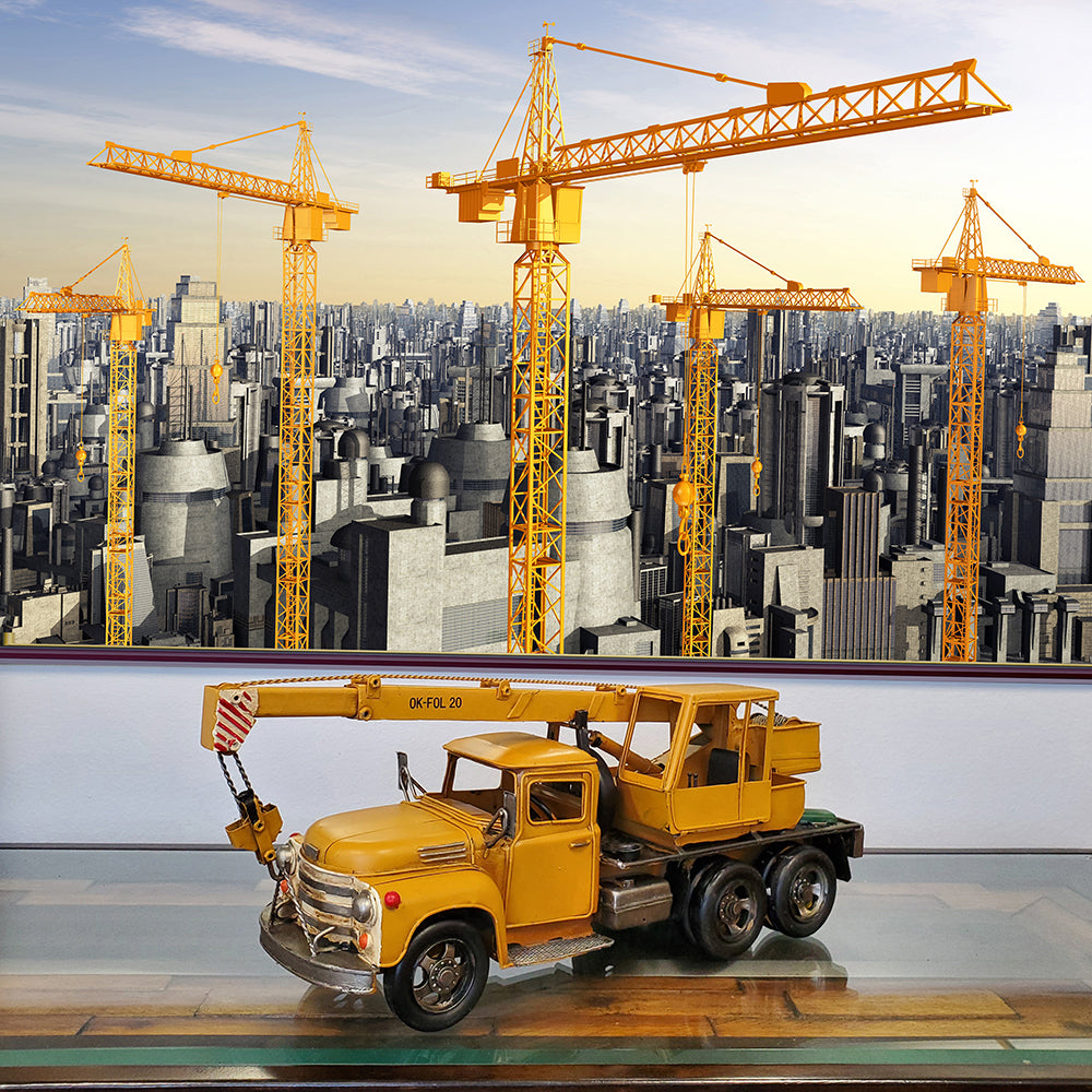 Metal Handmade Crane Truck Model