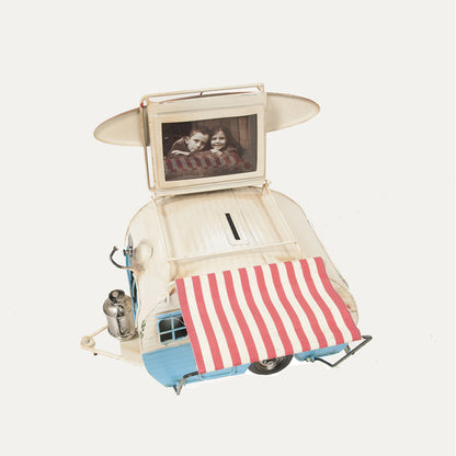 Classic Camper with photo frame piggy bank Metal