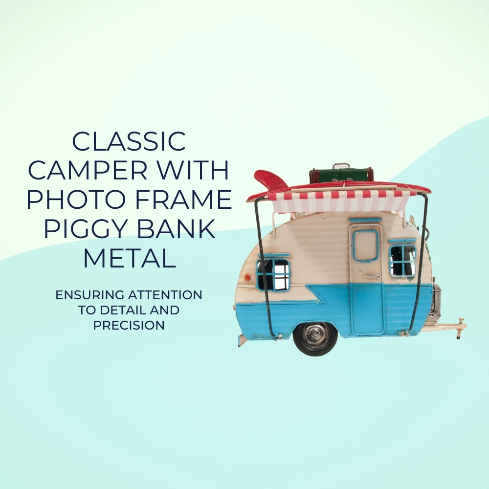Classic Camper with photo frame piggy bank Metal