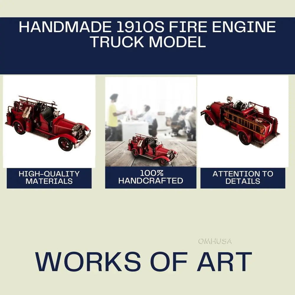Handmade 1910s Fire Engine Truck Model