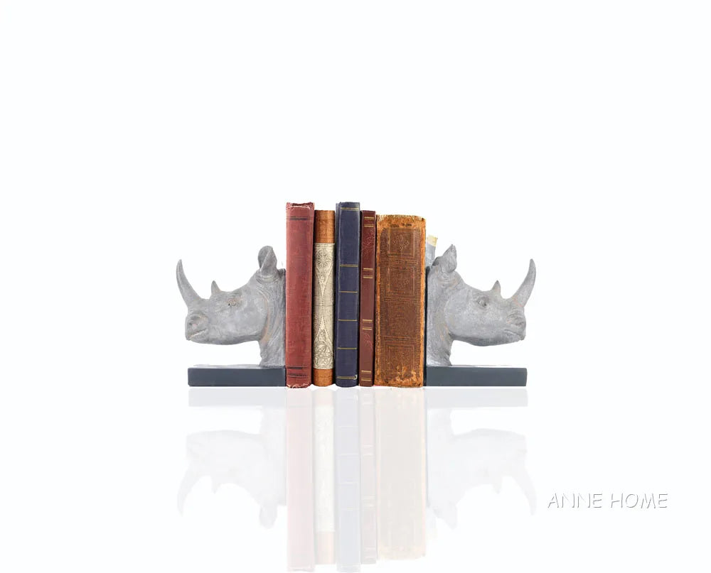 Anne Home - Rhino Head Bookend - Set of 2