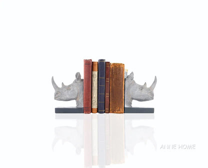 Anne Home - Rhino Head Bookend - Set of 2