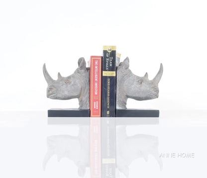 Anne Home - Rhino Head Bookend - Set of 2