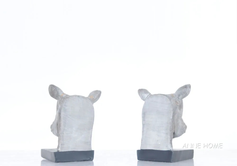 Anne Home - Rhino Head Bookend - Set of 2