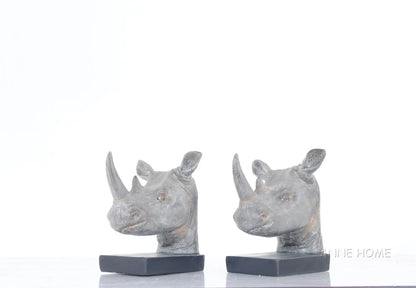 Anne Home - Rhino Head Bookend - Set of 2