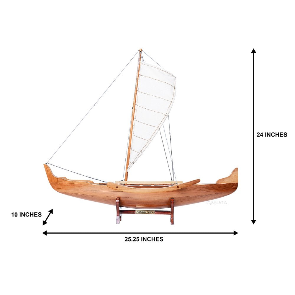 Wooden Model Hawaiian Canoe