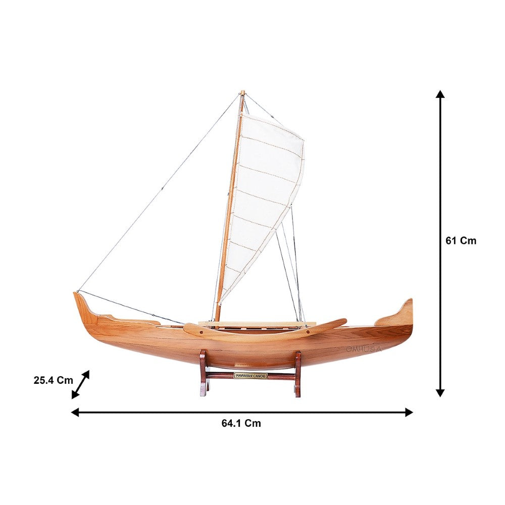 Wooden Model Hawaiian Canoe