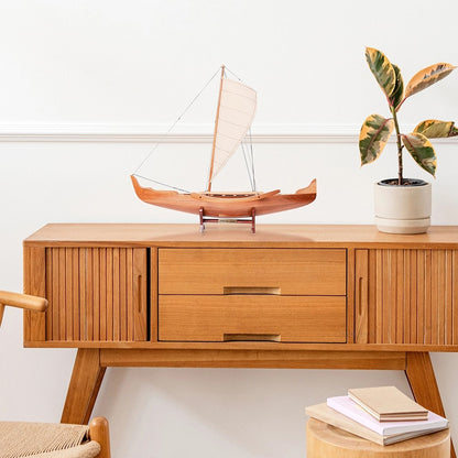 Wooden Model Hawaiian Canoe