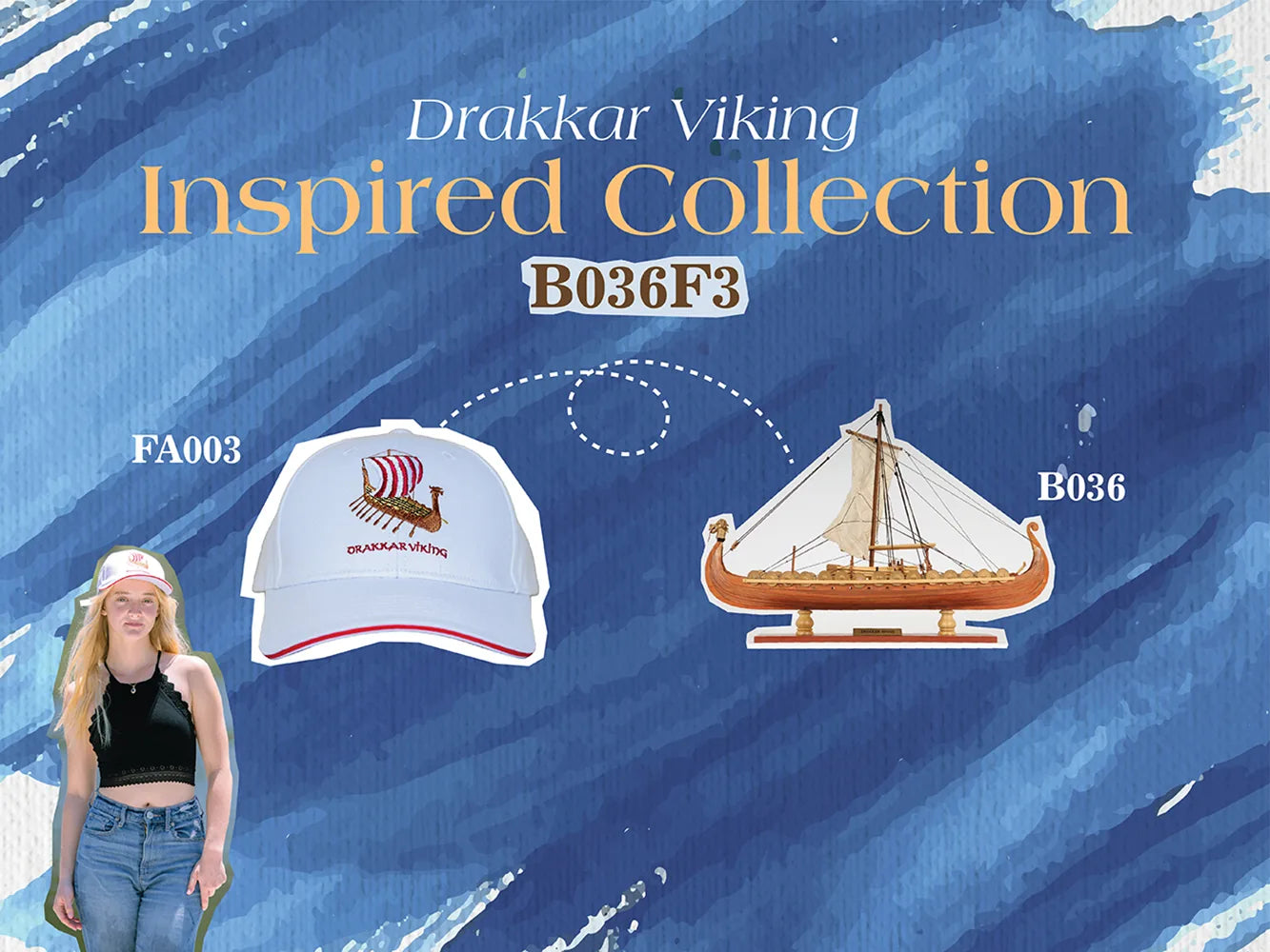 Combo captivant Drakkar Viking : un modèle de bateau et un chapeau légendaire
