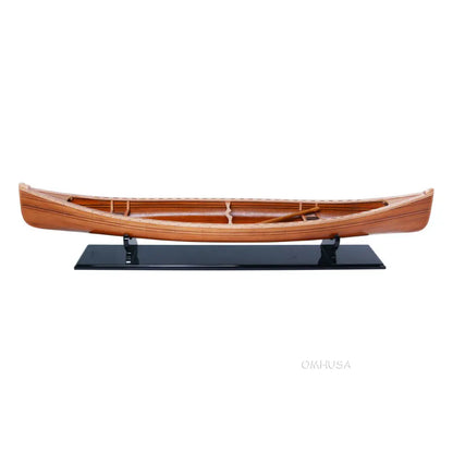 Wooden Canoe Boat Model