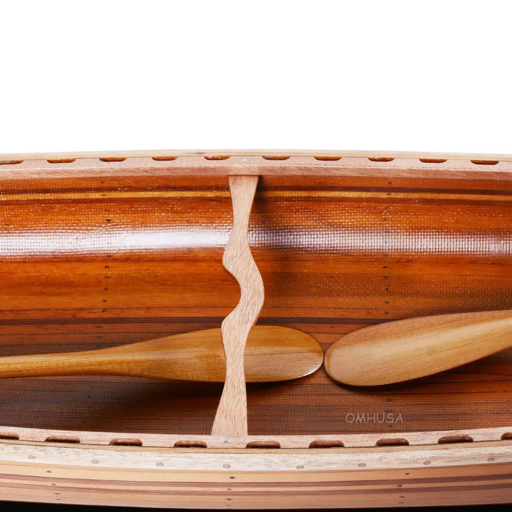 Wooden Canoe Boat Model