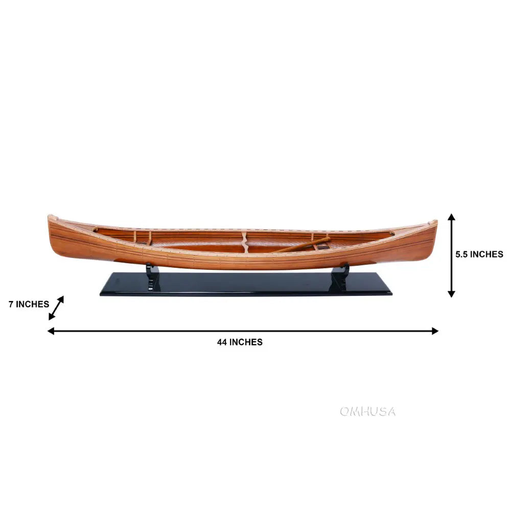 Wooden Canoe Boat Model