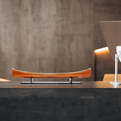 Wooden Canoe Boat Model
