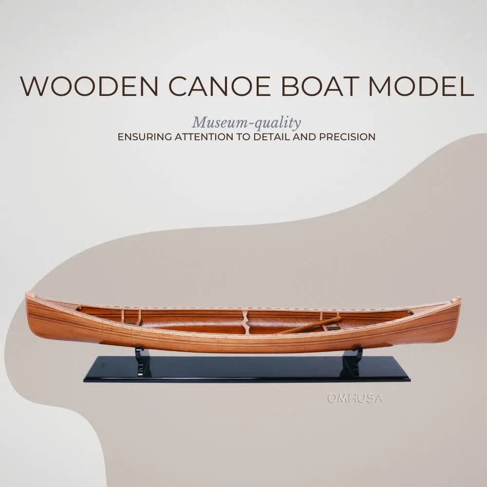 Wooden Canoe Boat Model