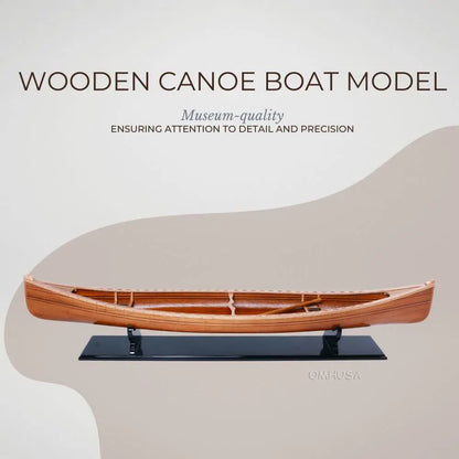 Wooden Canoe Boat Model