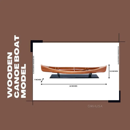 Wooden Canoe Boat Model