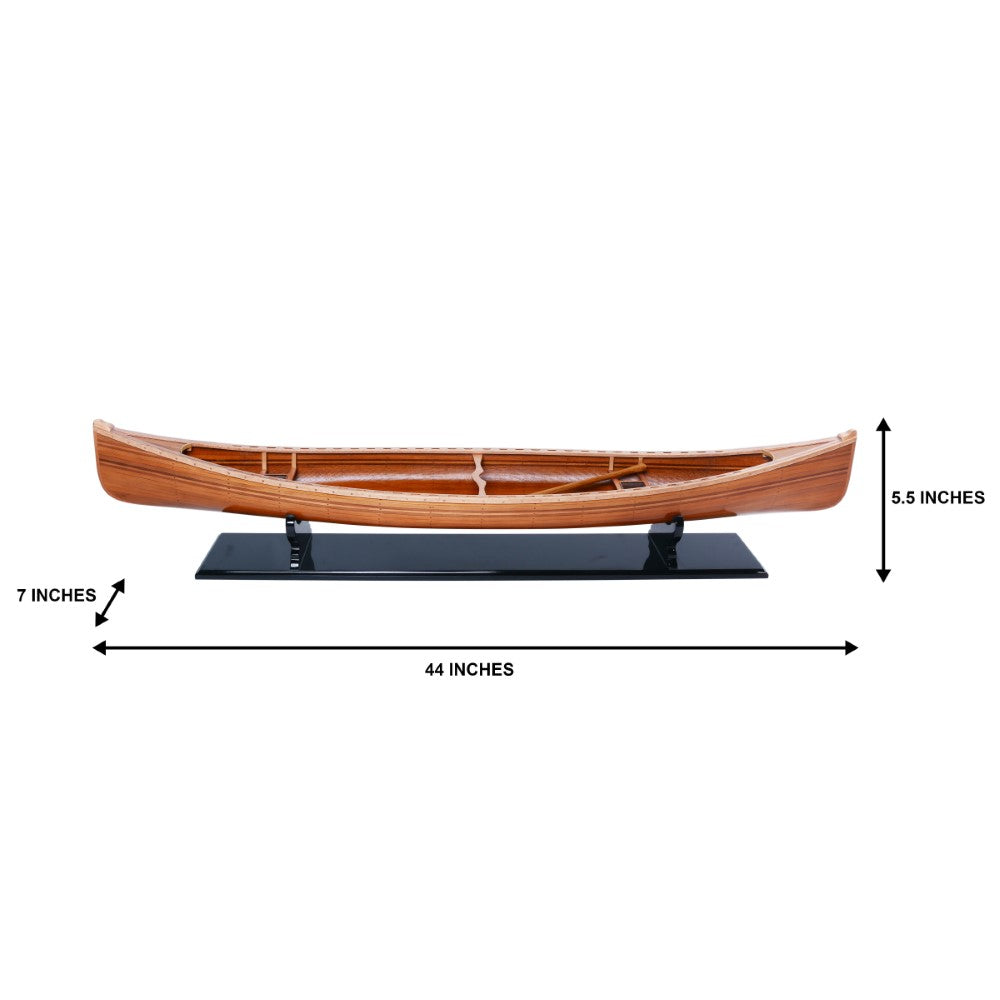 Wooden Canoe Boat Model