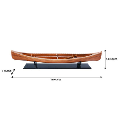 Wooden Canoe Boat Model