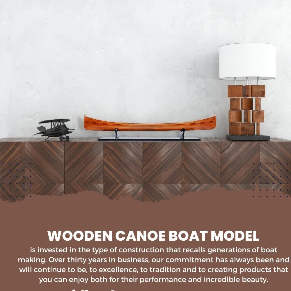 Wooden Canoe Boat Model