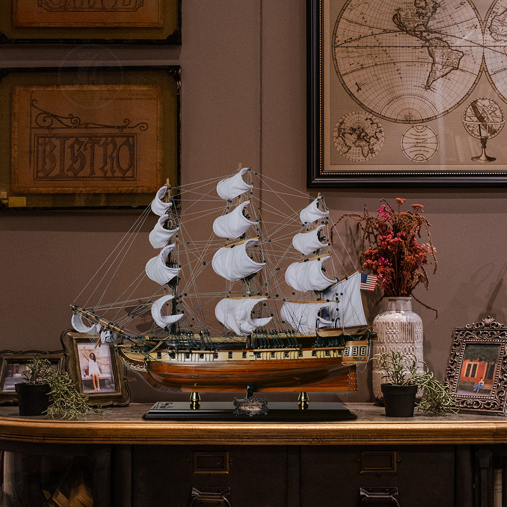 USS Constitution LIMITED EDITION Full Crooked Sails Only 100 Units Produced