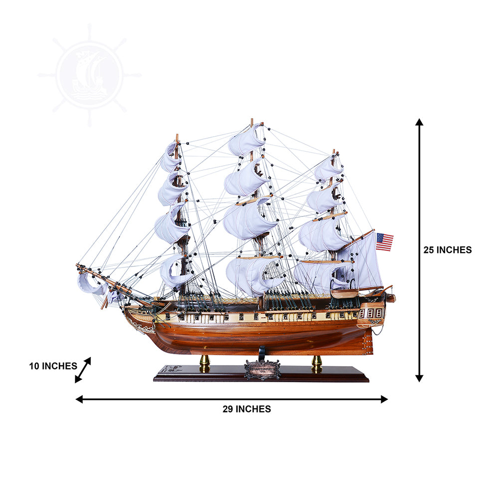 USS Constitution LIMITED EDITION Full Crooked Sails Only 100 Units Produced