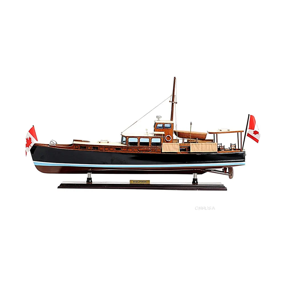 Dolphin Painted Ship Model Fishing Boat