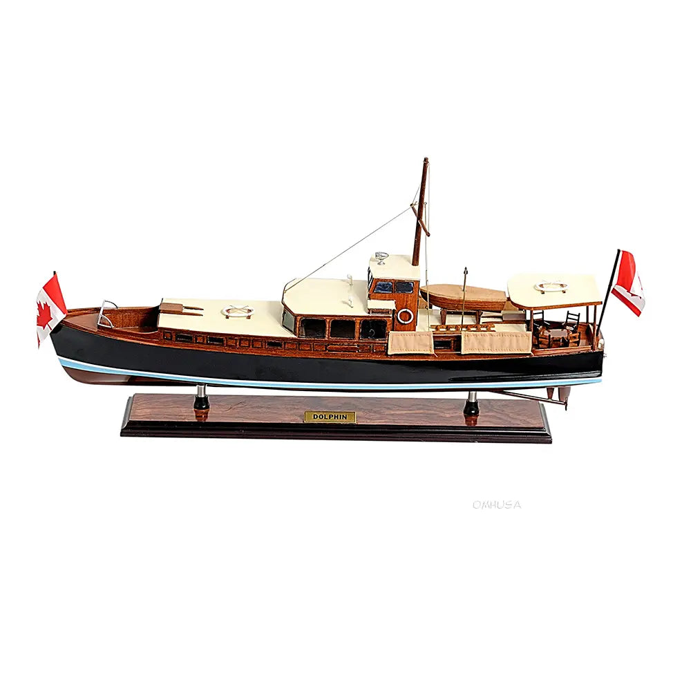 Dolphin Painted Ship Model Fishing Boat