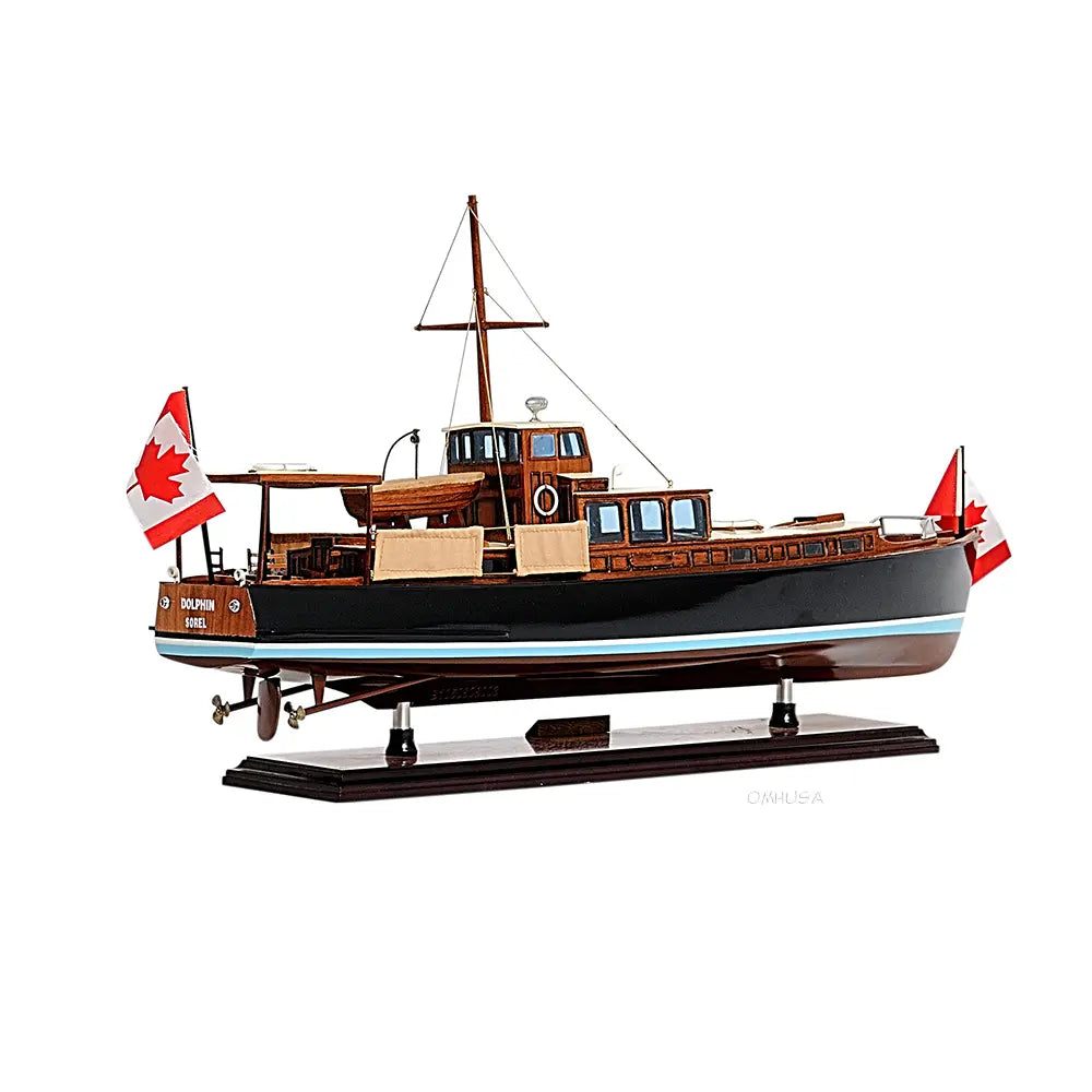 Dolphin Painted Ship Model Fishing Boat