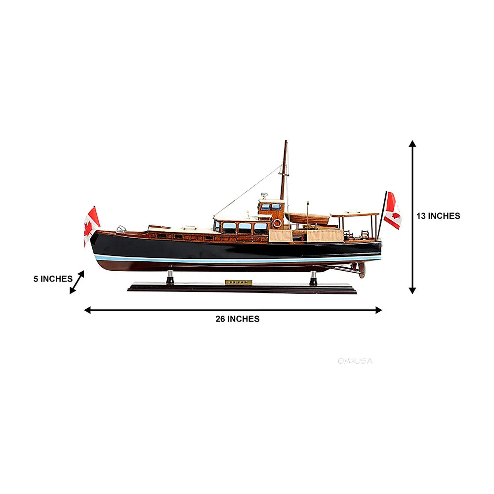Dolphin Painted Ship Model Fishing Boat
