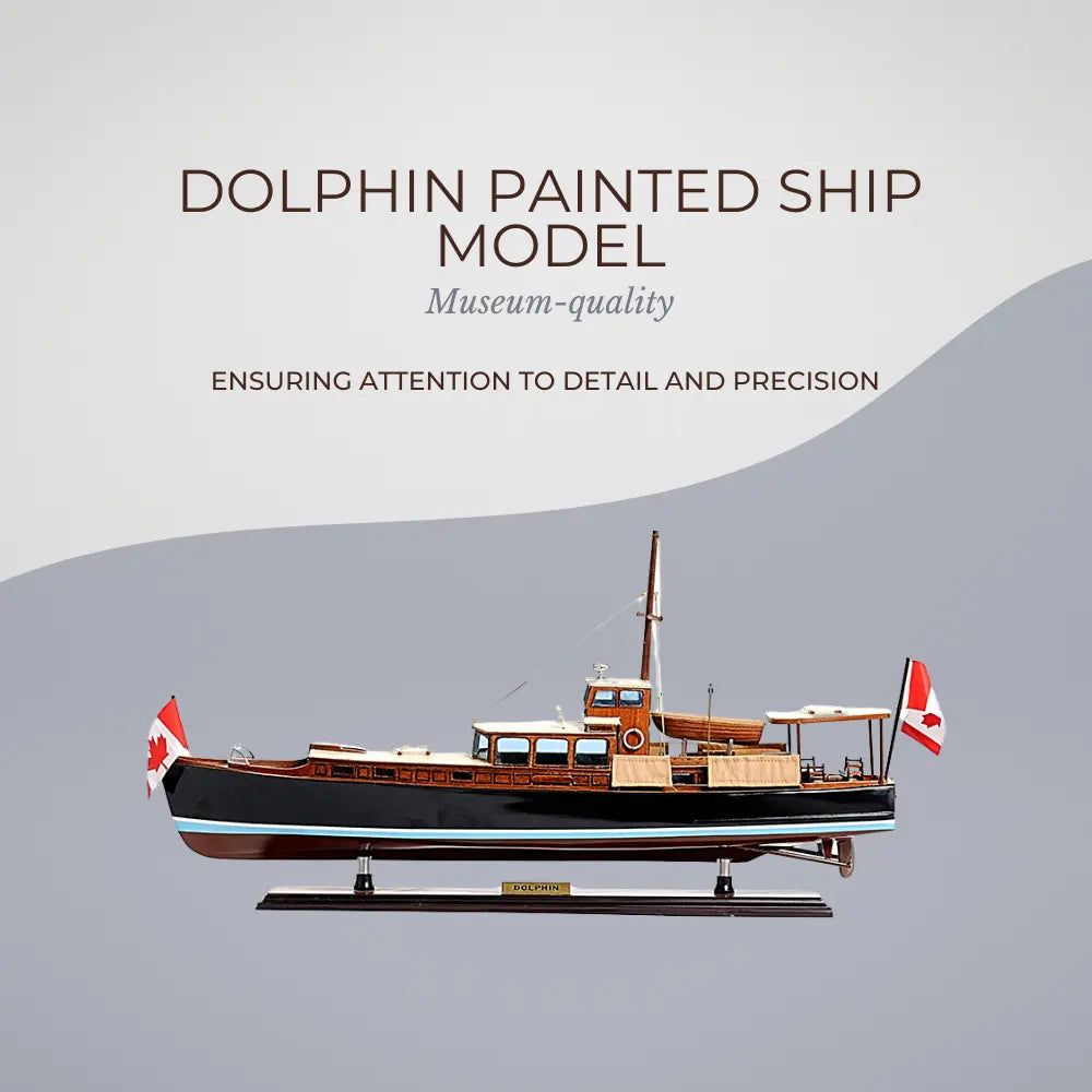 Dolphin Painted Ship Model Fishing Boat