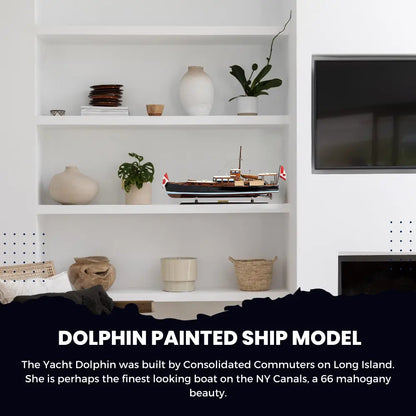 Dolphin Painted Ship Model Fishing Boat