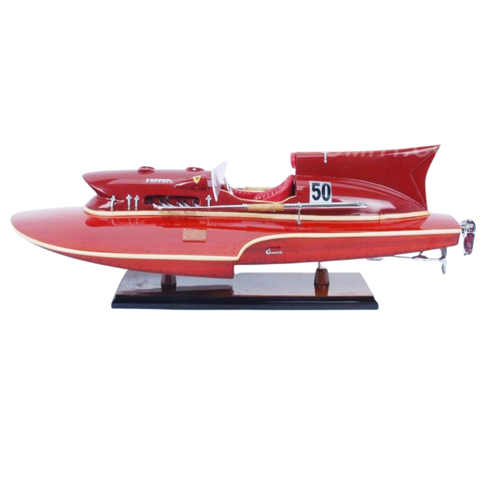 Ferrari Hydroplane Painted Small Speedboat Model