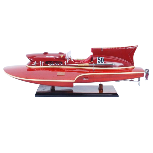 Ferrari Hydroplane Painted Small Speedboat Model