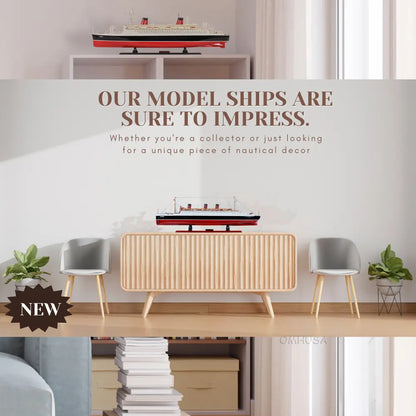 Queen Mary Cruise Ship Model