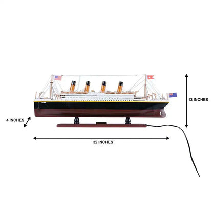RMS Titanic with Lights Cruise Ship Model