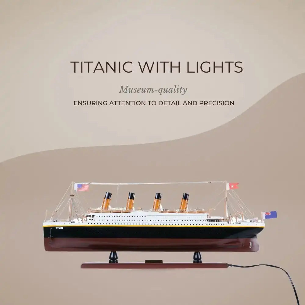 RMS Titanic with Lights Cruise Ship Model