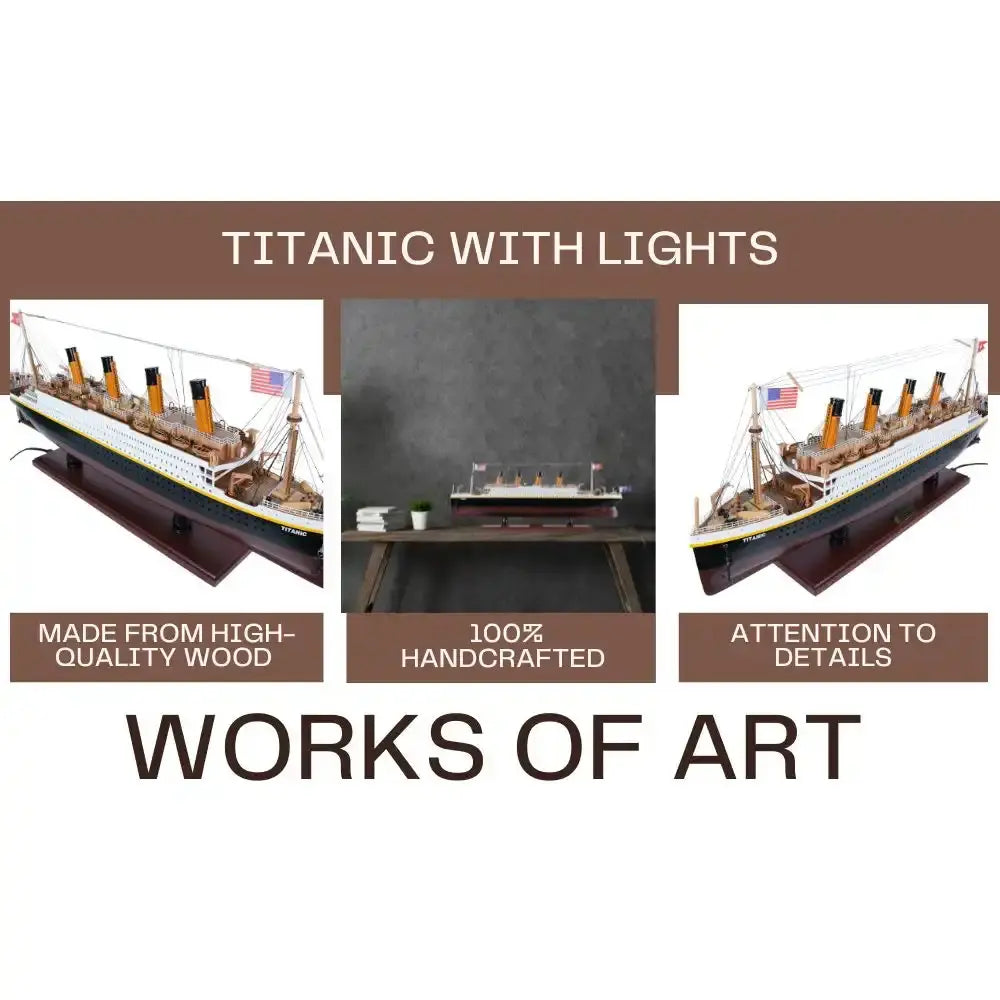 RMS Titanic with Lights Cruise Ship Model