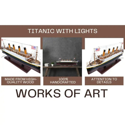 RMS Titanic with Lights Cruise Ship Model