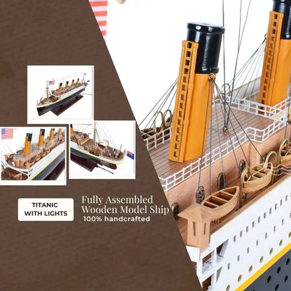 RMS Titanic with Lights Cruise Ship Model